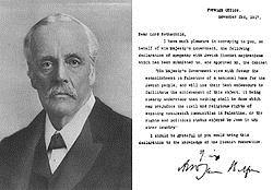 Description: https://upload.wikimedia.org/wikipedia/commons/thumb/c/cd/Balfour_portrait_and_declaration.JPG/250px-Balfour_portrait_and_declaration.JPG