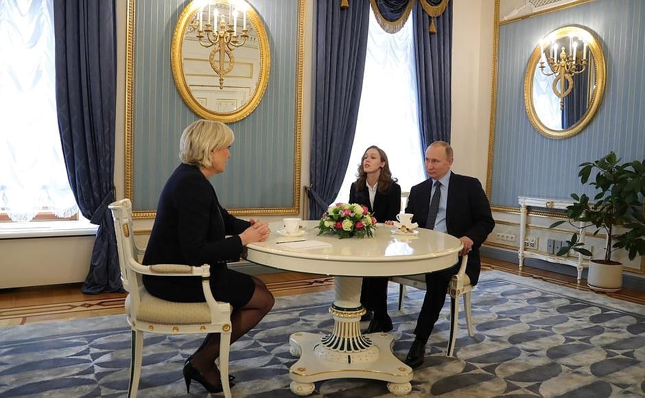 Description: Meeting with Marine Le Pen, leader of the French National Front Party.